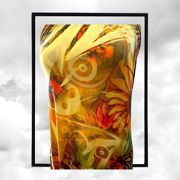 COLORFUL HALTER FORM FITTING DRESS - Picture 4 of 9